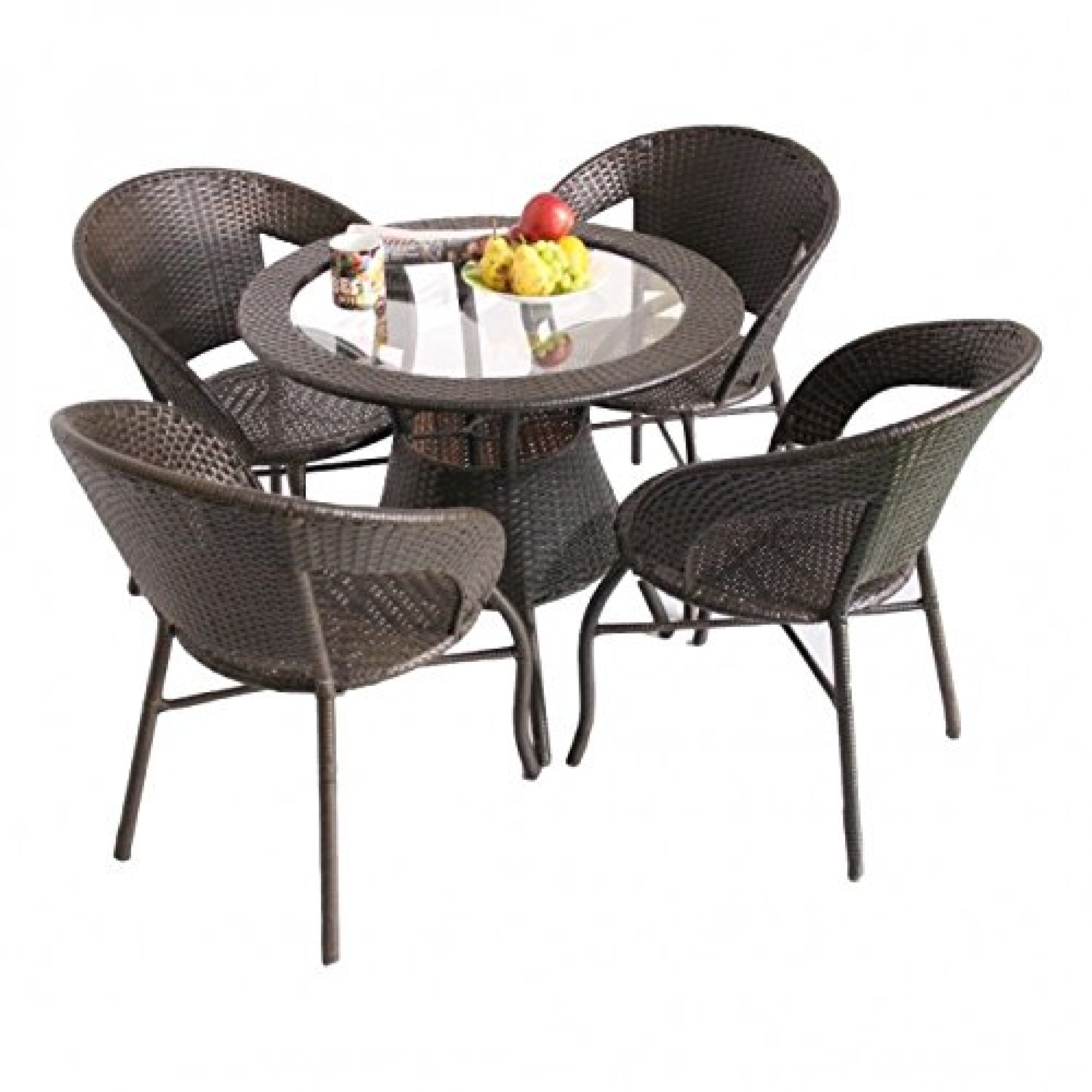 Rio 4 Seater Outdoor Furniture Dining Table Chair Set Waterproof For